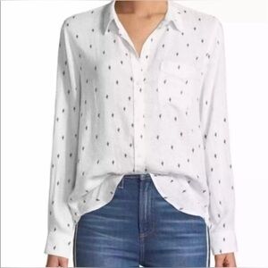 Rails Charli Cactus Print Linen Blend Lightweight Button Down Shirt